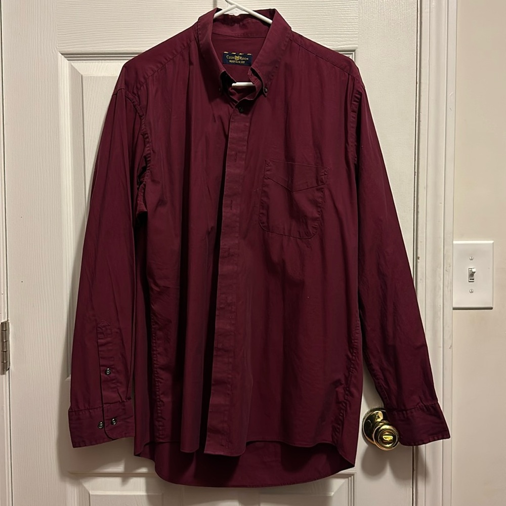 Club room regular fit button down polo size 16 34/35